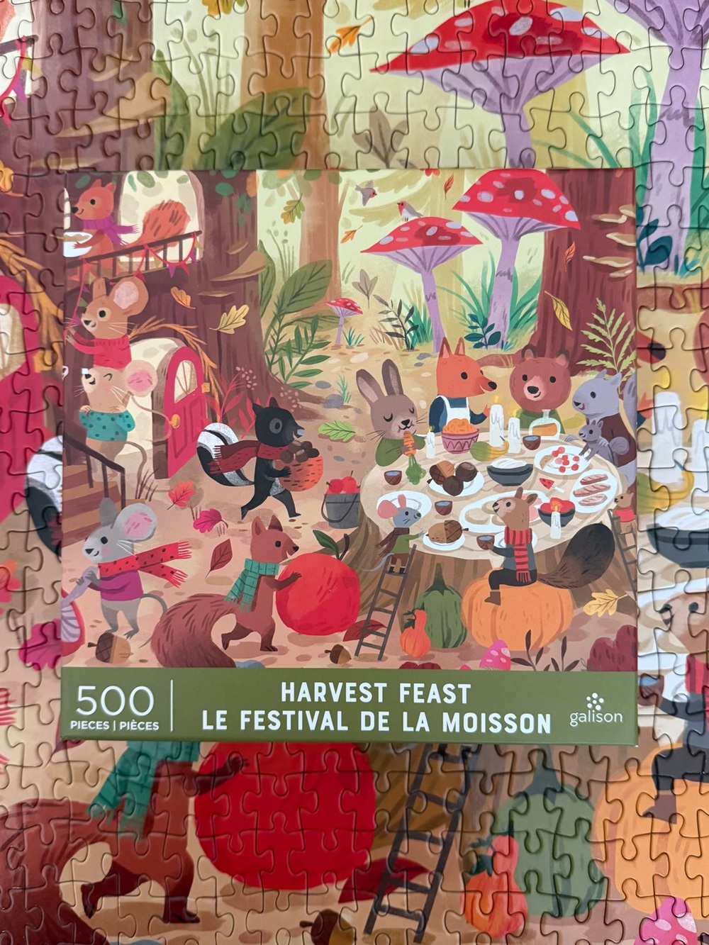 Galison Harvest Feast 500-Piece Puzzle — Red, Green, Brown